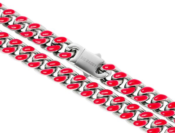 Big Daddy 13MM Enamel Red Steel Cuban Chain - Chain