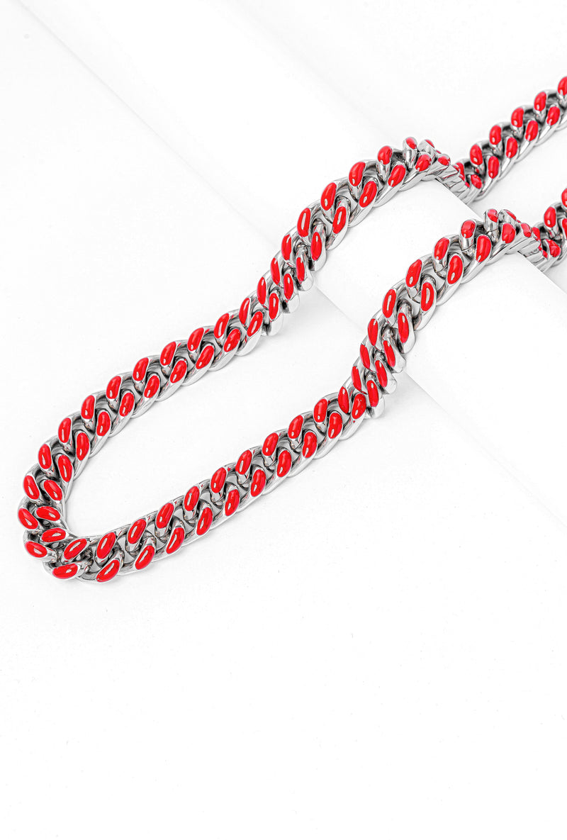 Big Daddy 13MM Enamel Red Steel Cuban Chain - Chain