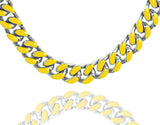 Big Daddy 13MM Enamel Yellow Steel Cuban Chain