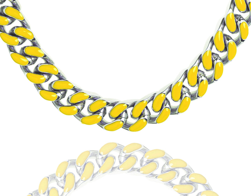 Big Daddy 13MM Enamel Yellow Steel Cuban Chain - Chain