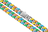 Big Daddy 13MM Mutli-colour Enamel Steel Cuban Chain - Chain