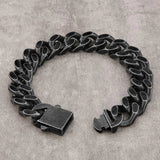 Big Daddy 14mm Cuban Curb All Black Chain Bracelet - Bracelet