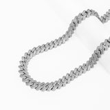 Big Daddy 16MM Baguette Iced Out Cuban Link Silver Chain - Chain