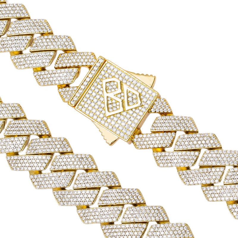 Big Daddy 20MM Iced Out Cuban Link Gold Chain - Chain