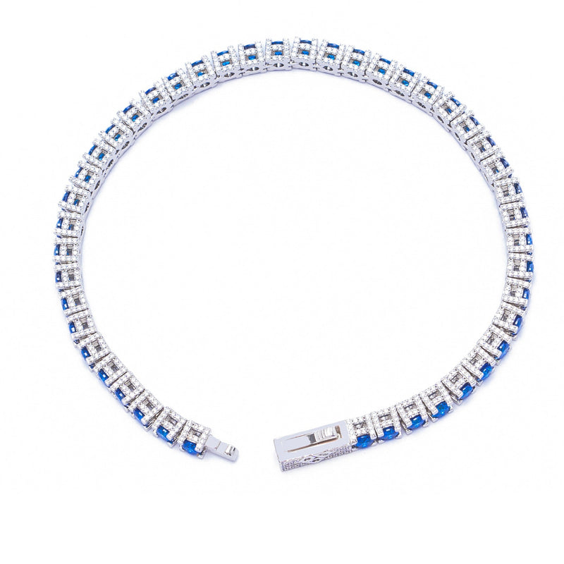 Big Daddy 4MM Silver Blue Tennis Bracelet - Bracelet