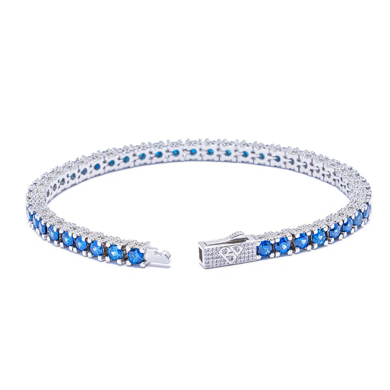 Big Daddy 4MM Silver Blue Tennis Bracelet - Bracelet