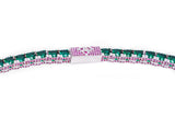 Big Daddy 4MM Silver Green & Ruby Iced Out Tennis Chain - Chain