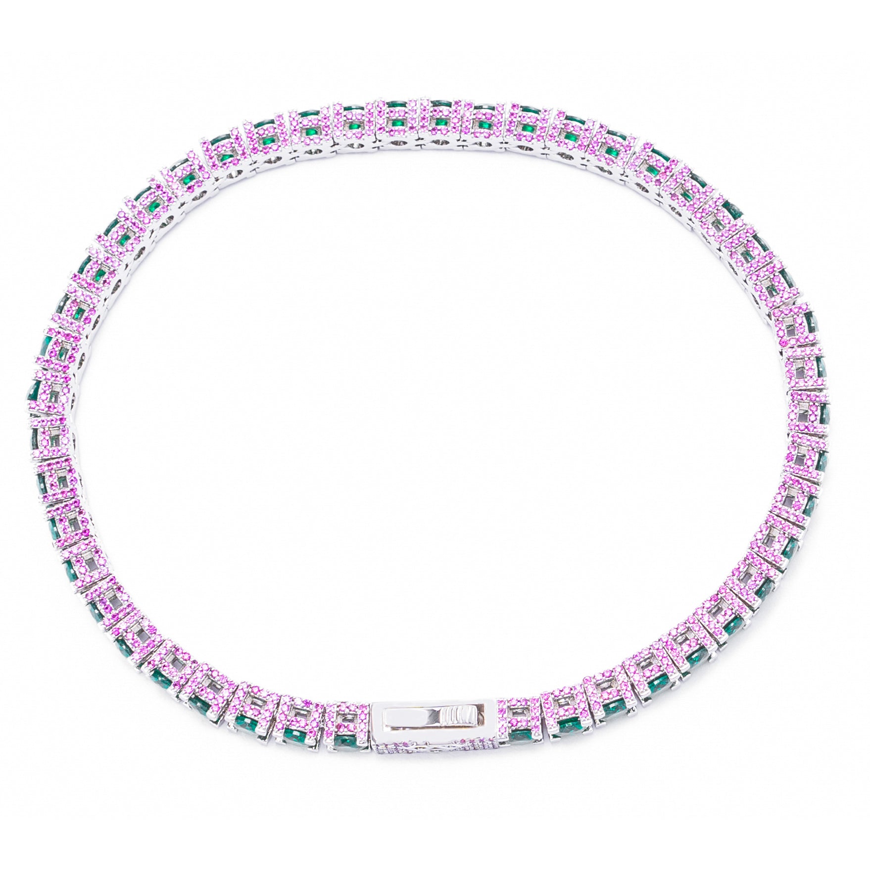 Big Daddy 4MM Silver Green Tennis Bracelet - Bracelet