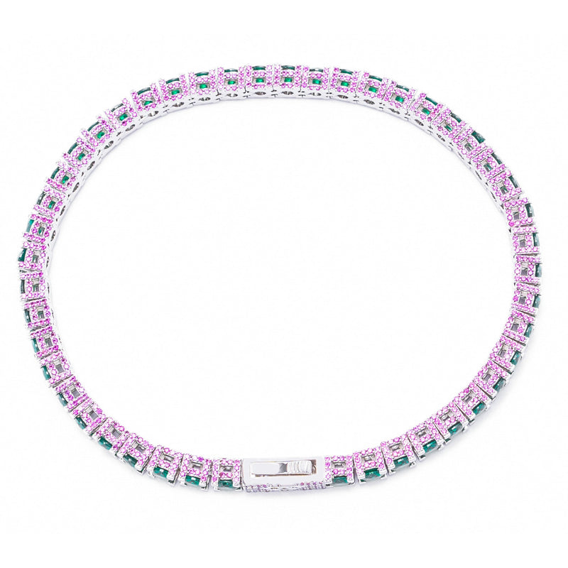 Big Daddy 4MM Silver Green Tennis Bracelet - Bracelet