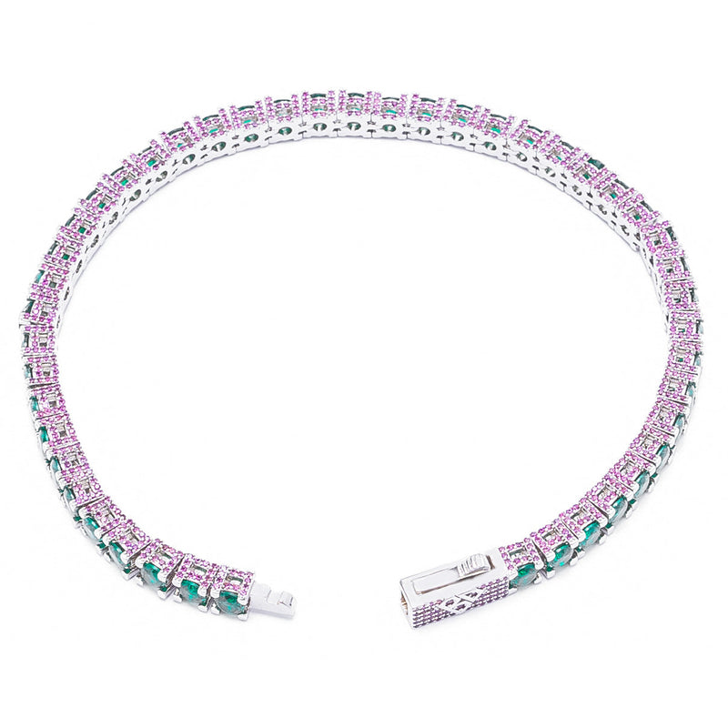 Big Daddy 4MM Silver Green Tennis Bracelet - Bracelet