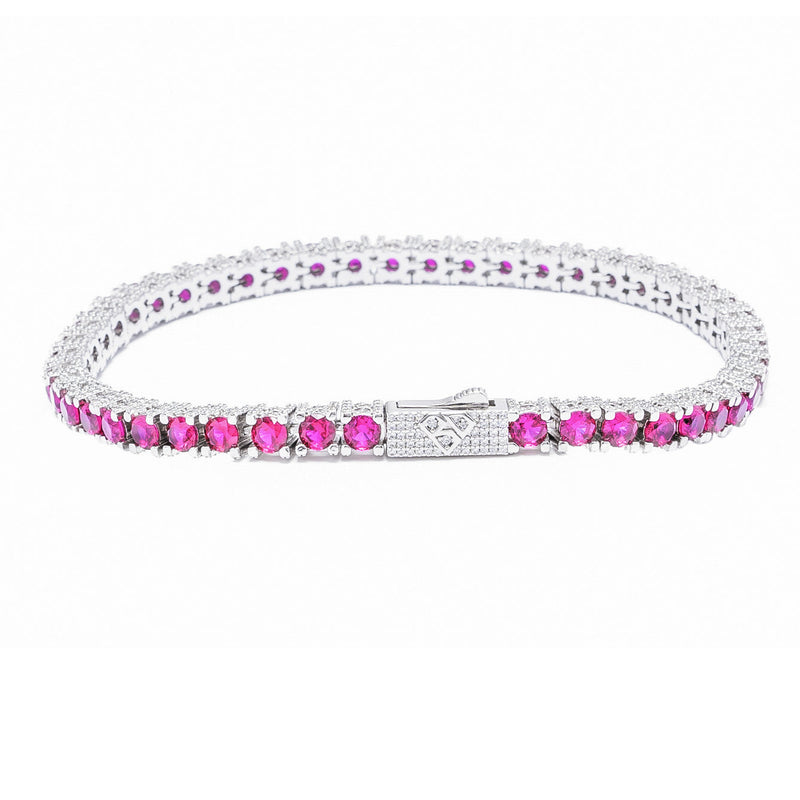 Big Daddy 4MM Silver Ruby Tennis Bracelet - Bracelet