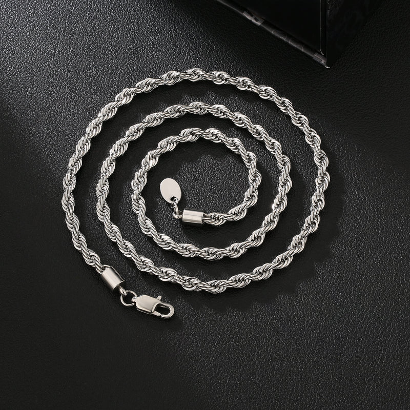 Big Daddy 4mm Stainless Steel Silver Rope Chain - Chain