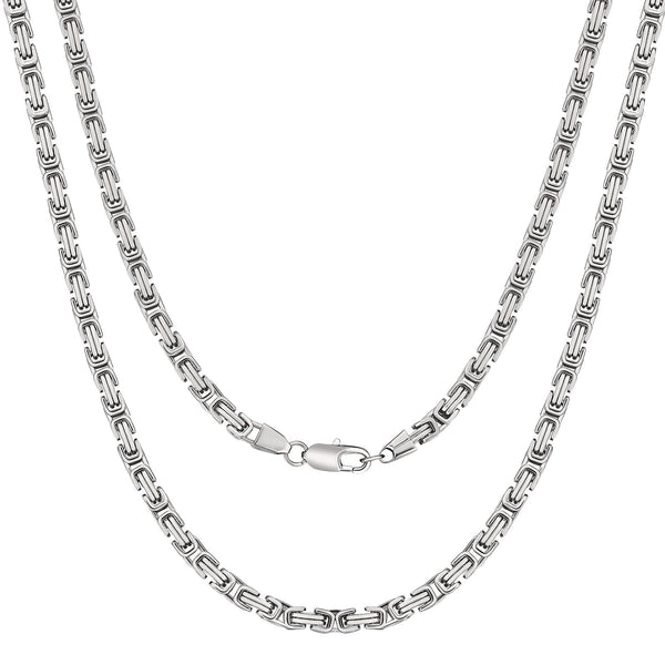 Big Daddy 5mm Stainless Steel Byzantine Silver Chain - Chain
