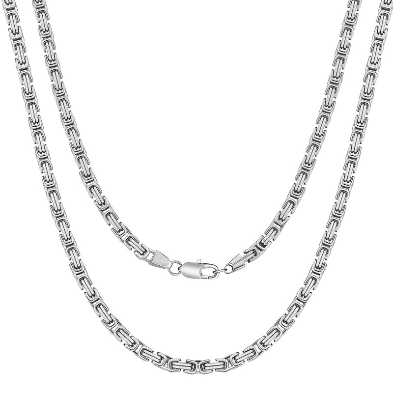 Big Daddy 5mm Stainless Steel Byzantine Silver Chain - Chain