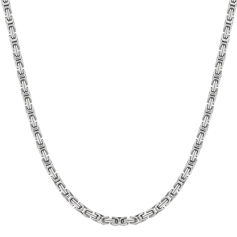 Big Daddy 5mm Stainless Steel Byzantine Silver Chain - Chain