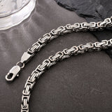 Big Daddy 5mm Stainless Steel Byzantine Silver Chain - Chain