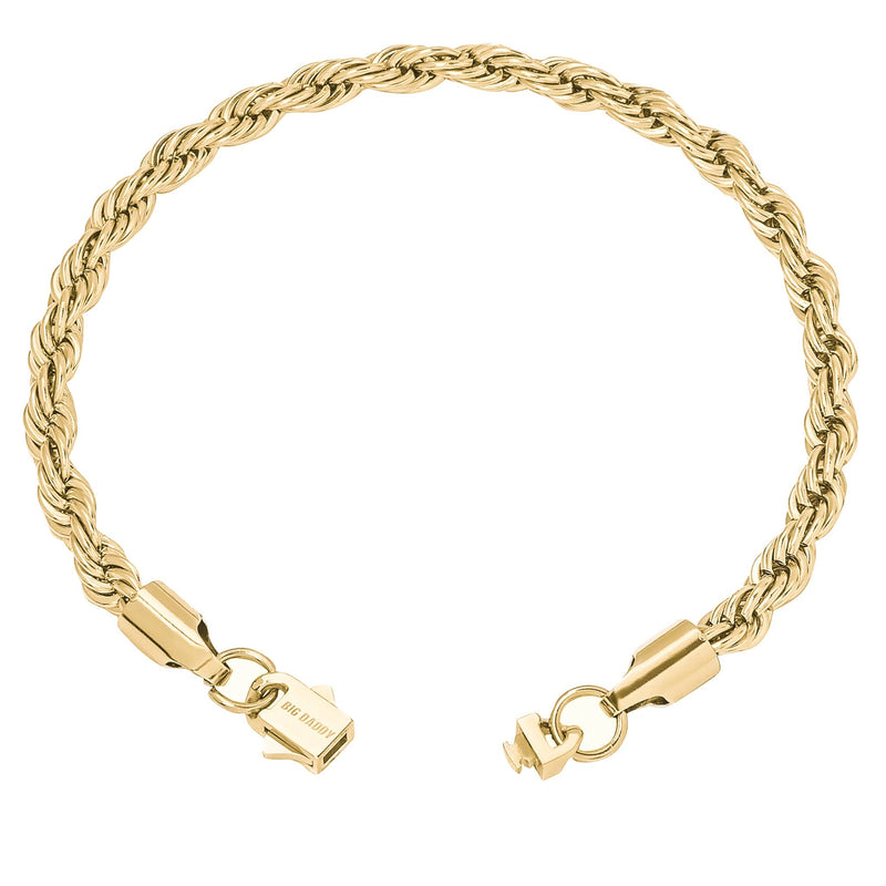 Big Daddy 6MM Gold Rope Bracelet - Bracelet
