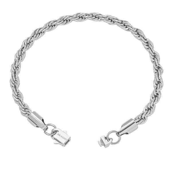 Big Daddy 6MM Silver Steel Rope Bracelet - Bracelet