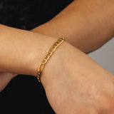 Big Daddy 6mm Steel Figaro Gold Bracelet - Bracelet