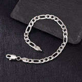 Big Daddy 6mm Steel Figaro Silver Bracelet - Bracelet