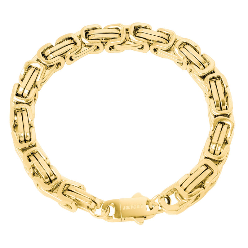Big Daddy 8MM Byzantine 2.0 Link 18K Gold Bracelet - Bracelet
