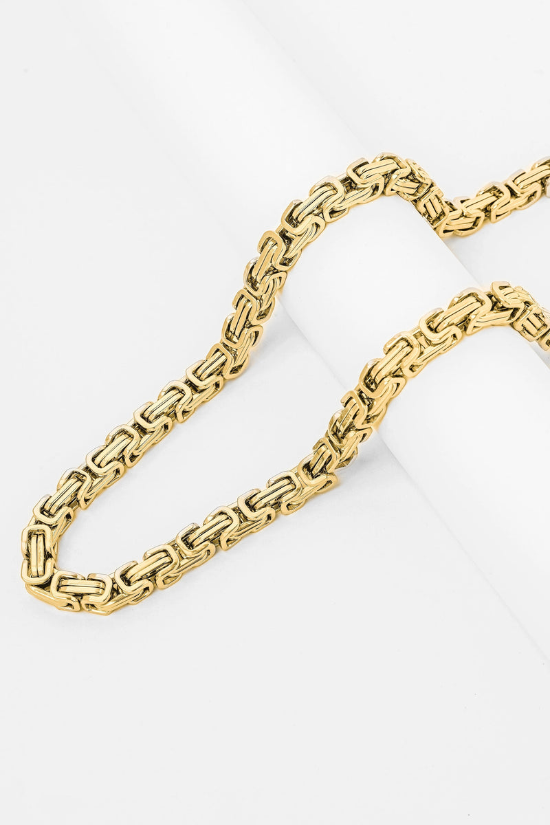 Big Daddy 8MM Byzantine Link 18K Gold Chain - Chain
