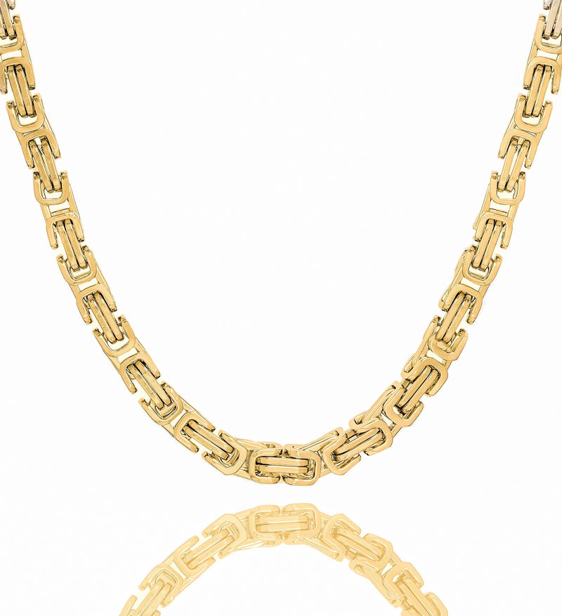Big Daddy 8MM Byzantine Link 18K Gold Chain - Chain