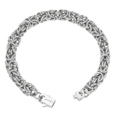 Big Daddy 8MM Byzantine Link Silver Steel Bracelet - Bracelet