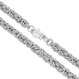 Big Daddy 8MM Byzantine Link Silver Steel Chain - Chain
