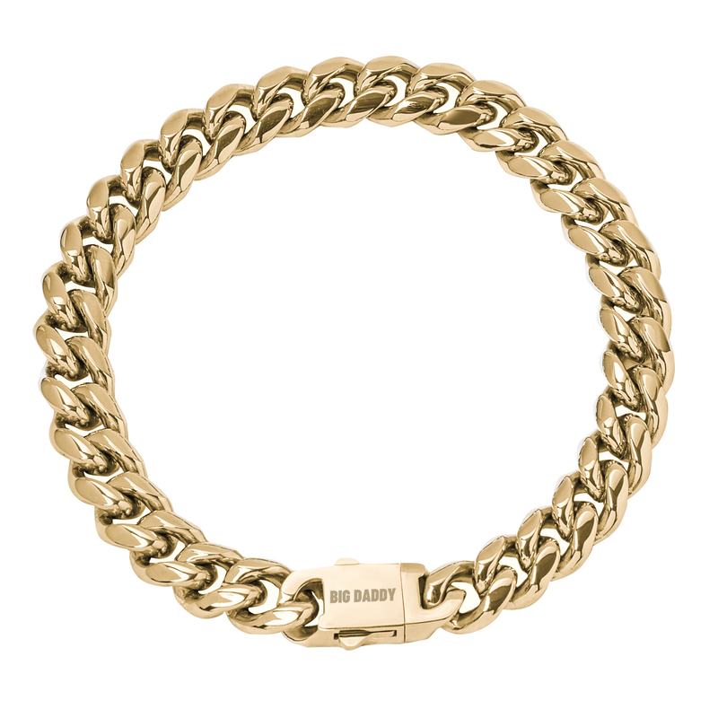 Big Daddy 8MM Cuban Link 18K Gold Bracelet - Bracelet