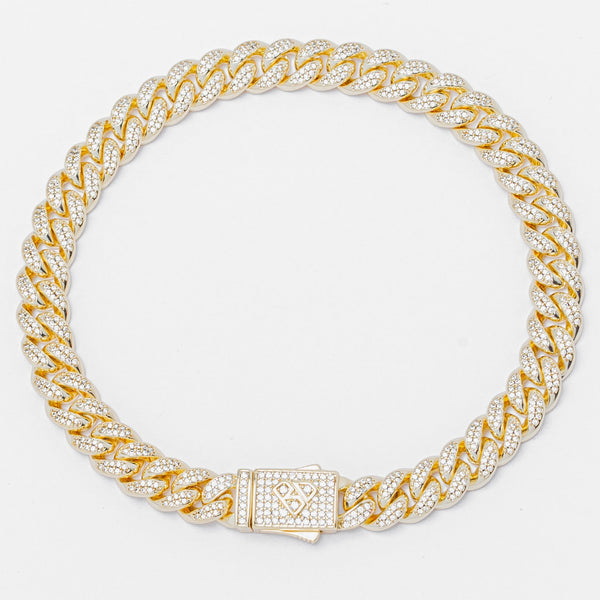 Big Daddy 8MM Cuban Link Gold Iced Out Bracelet - Bracelet
