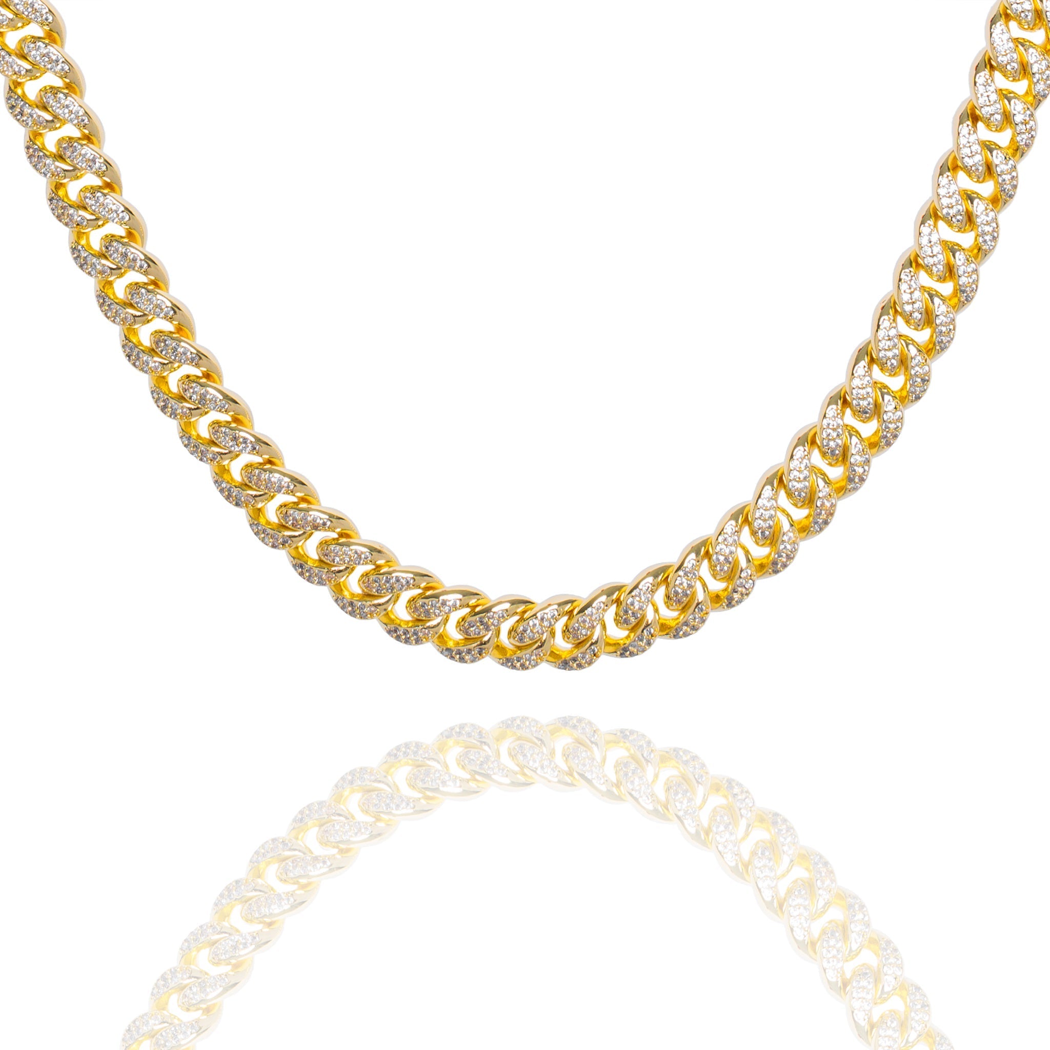Big Daddy 8MM Cuban Link Gold Iced Out Chain - Chain