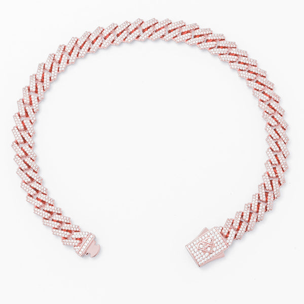 Big Daddy 8MM Cuban Link Rose Gold Iced Out Bracelet - Bracelet