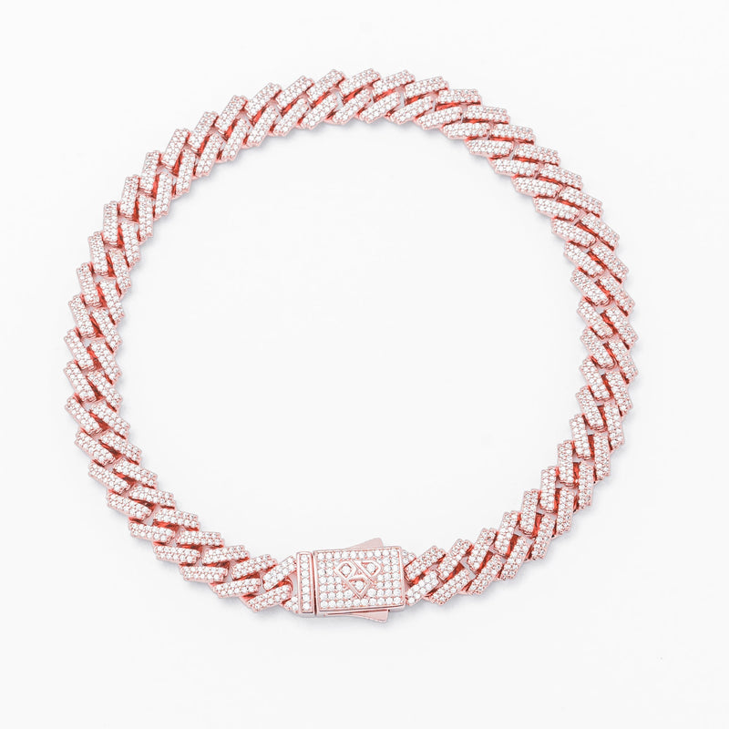 Big Daddy 8MM Cuban Link Rose Gold Iced Out Bracelet - Bracelet