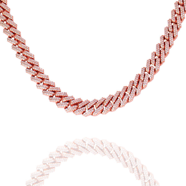 Big Daddy 8MM Cuban Link Rose Gold Iced Out Chain - Chain