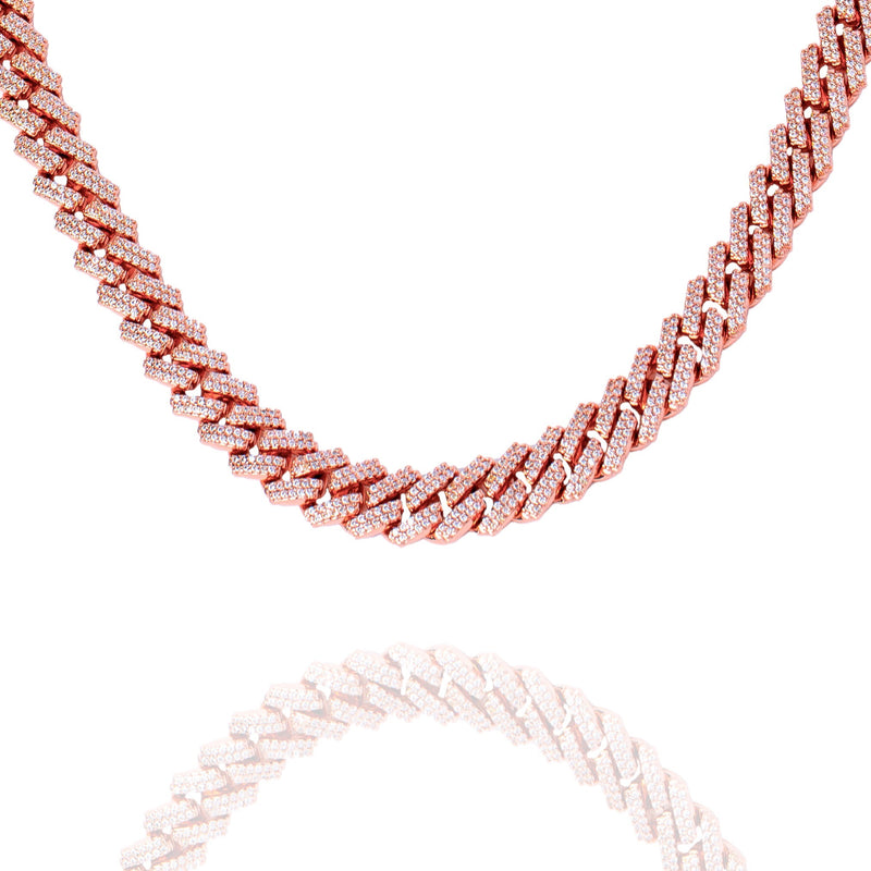Big Daddy 8MM Cuban Link Rose Gold Iced Out Chain - Chain