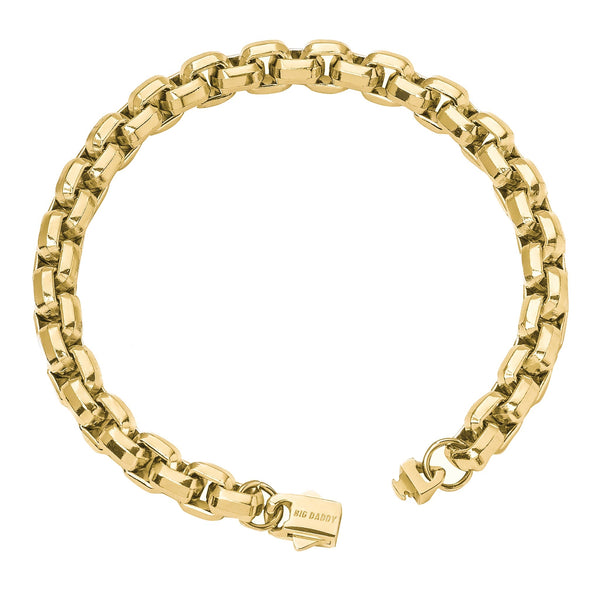 Big Daddy 8MM Gold Franco Box Chain Bracelet - Bracelet