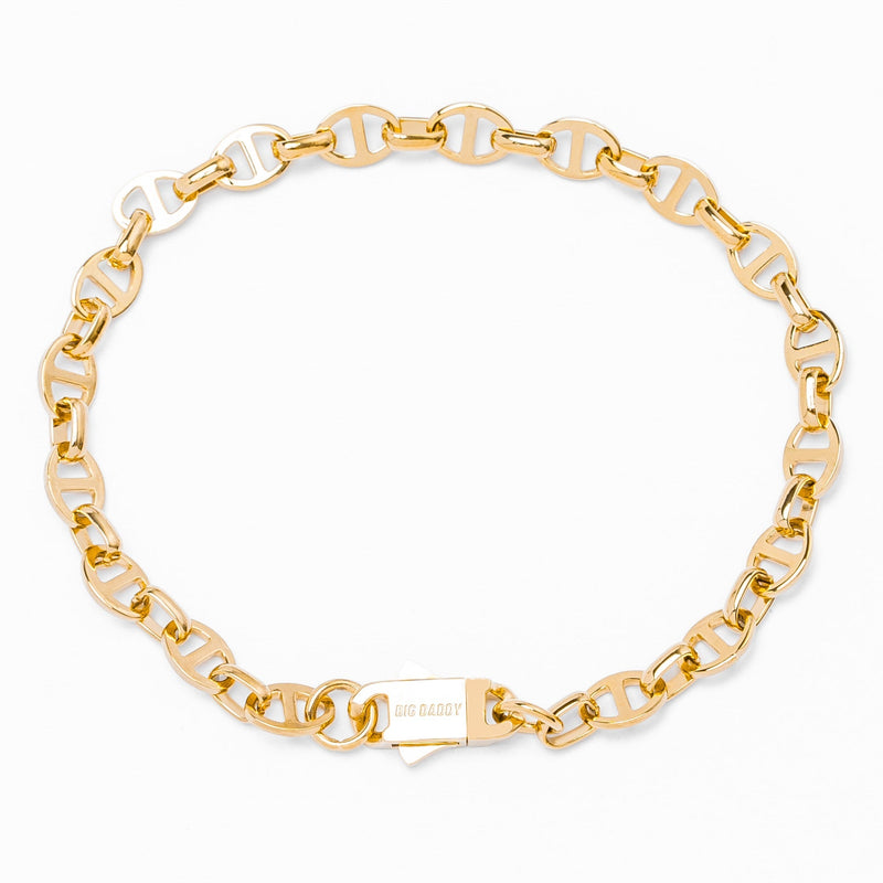 Big Daddy 8MM Gold Mariner Link Bracelet - Bracelet