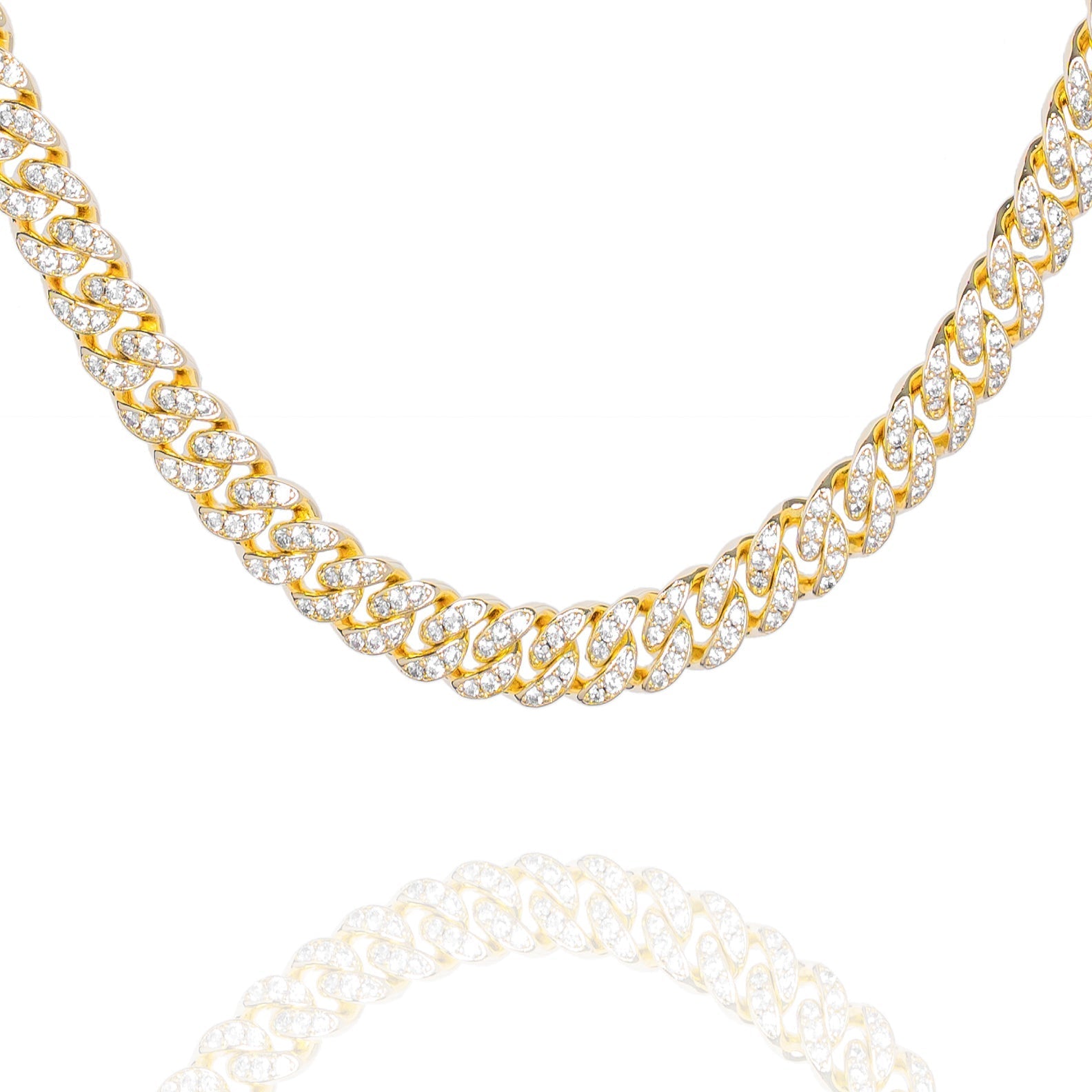 Big Daddy 8MM Iced Out Gold Cuban Link Chain - Chain