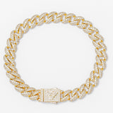 Big Daddy 9MM Diamond Curb Gold Bracelet - Bracelet