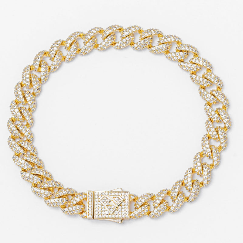Big Daddy 9MM Diamond Curb Gold Bracelet - Bracelet