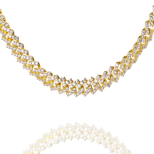 Big Daddy 9MM Diamond Prong Gold Cuban Link Chain - Chain