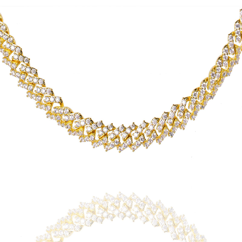 Big Daddy 9MM Diamond Prong Gold Cuban Link Chain - Chain