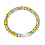 Big Daddy 9MM Enamel Yellow Steel Cuban Bracelet - Bracelet
