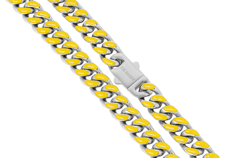Big Daddy 9MM Enamel Yellow Steel Cuban Chain - Chain