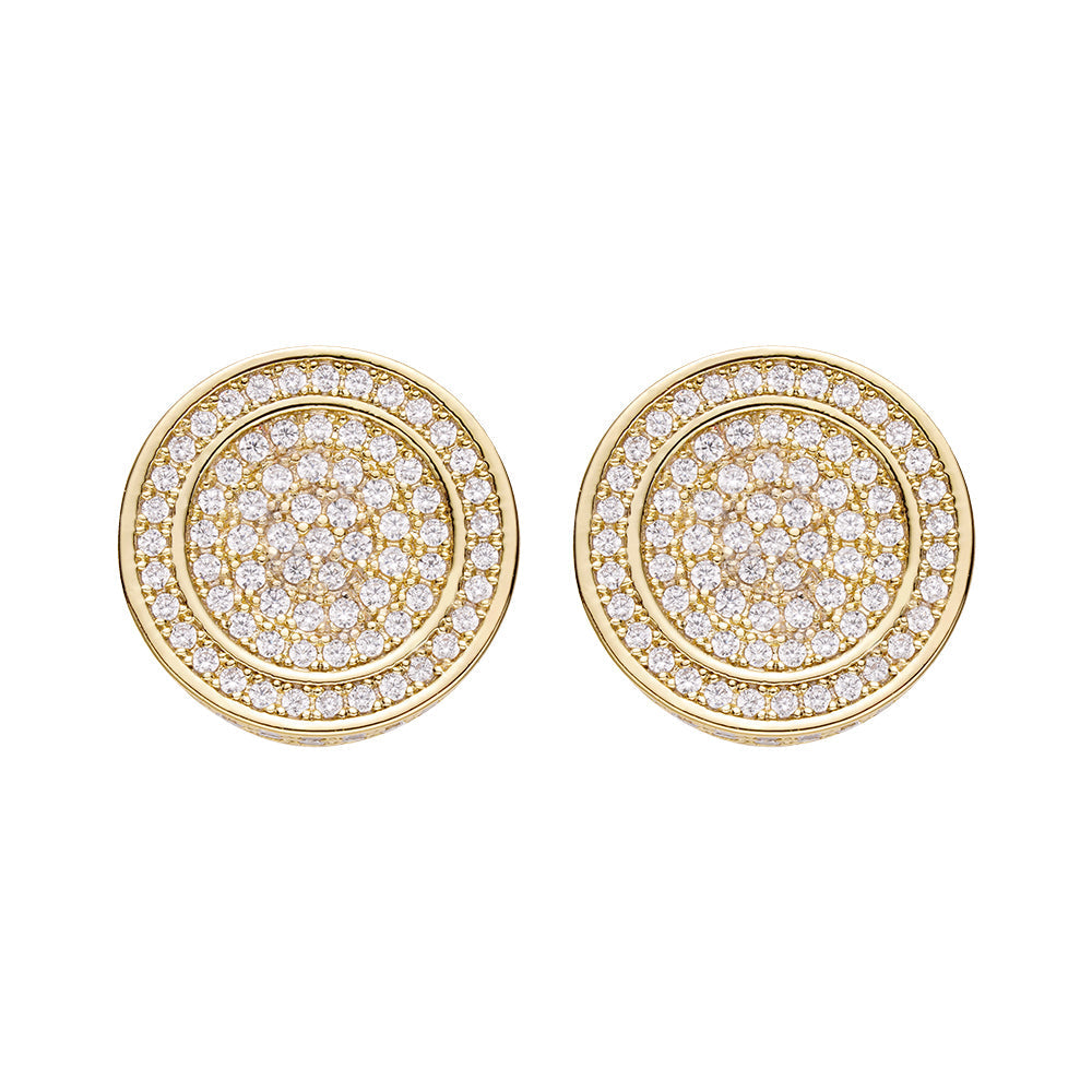 Big Daddy All Diamond Pave Round Earring - Earring