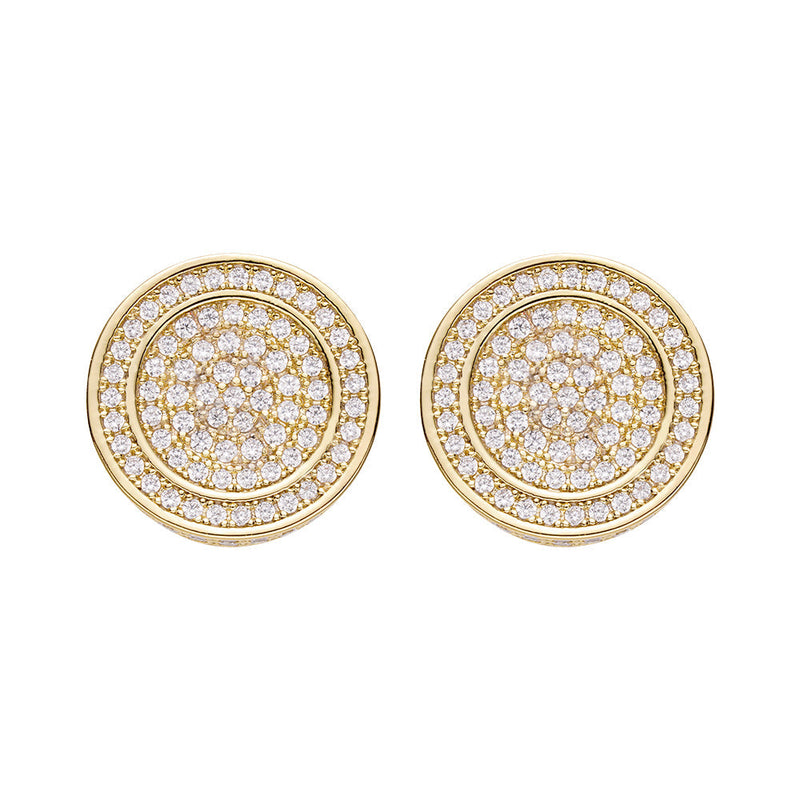 Big Daddy All Diamond Pave Round Earring - Earring