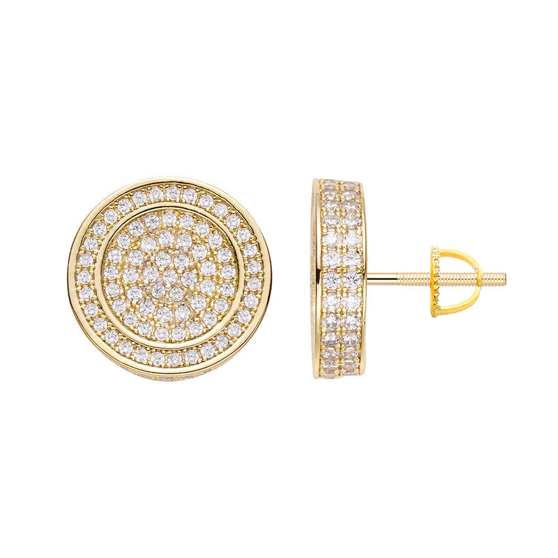 Big Daddy All Diamond Pave Round Earring - Earring