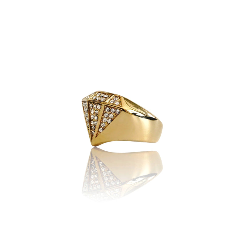 Big Daddy Bling Diamond Shape Gold Ring - Ring