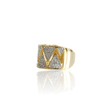 Big Daddy Bling Diamond Shape Gold Ring - Ring
